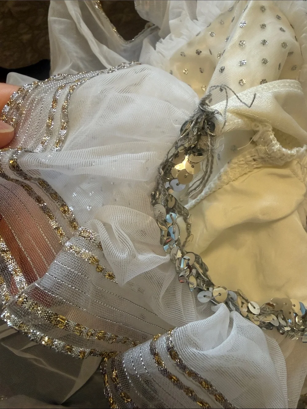 ❄️ White Sparkle Dance Costume / Tutu Dress – Size 8 – Made in USA